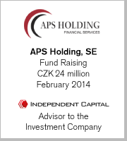 APS Holding, SE, Fund Raising, CZK 24 million, February 2014 (Advisor to the Investment Company)