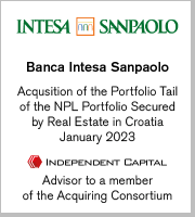 Banca Intesa Sanpaolo, Acquisition of the Portfolio Tail of the NPL Portfolio Secured by Real Estate in Croatia, January 2023 (Advisor to a member of the Acquiring Consortium)