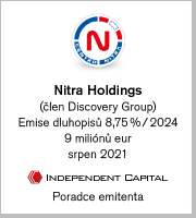 Nitra Holdings (člen Discovery Group), emise dluhopisů 8,75 %/2024, 9 miliónů eur, srpen 2021 (poradce emitenta)