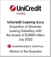 Unicredit Leasing d.o.o., Acquisition of Slovenian Leasing Subsidiary with the Assets of EUR60 milion, July 2022 (Advisor to the Acquirers)