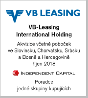 VB-Leasing International Holding, akvizice včetně poboček ve Slovinsku, Chorvatsku, Srbsku a Bosně a Hercegovině, říjen 2018 (poradce jedné skupiny kupujících)